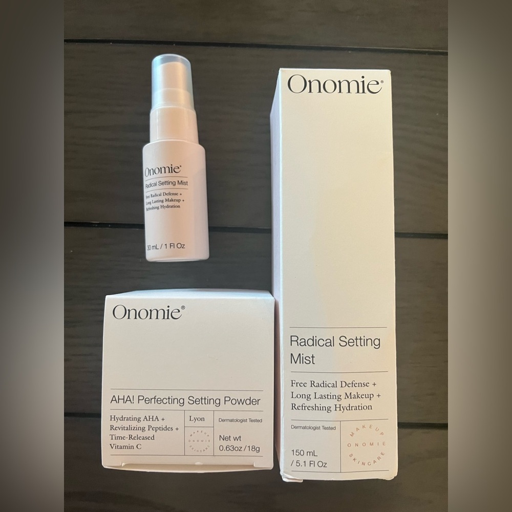 Onomie AHA Perfecting Setting Powder & Radical Setting Mist NIB